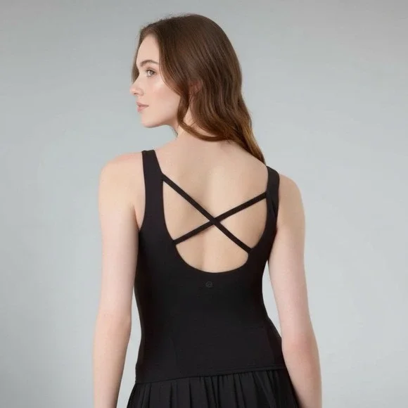 Blogilates Black Crisscross Back Tank Top Athletic Workout Athleisure Size Large - Picture 2 of 8